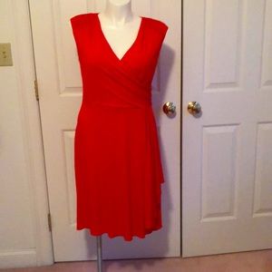 Faux Wrap Coral Dress
